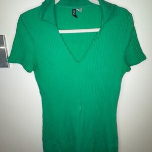 H&M Green Ribbed Midi Dress